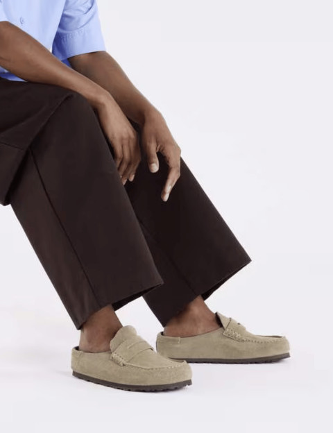 Birkenstock Mocassins Homme Naples Wrapped Suède Taupe - 3