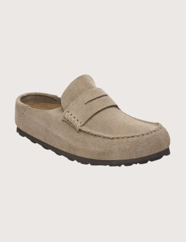 Birkenstock Mocassins Homme Naples Wrapped Suède Taupe - 5