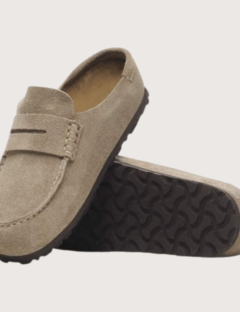Birkenstock Mocassins Homme Naples Wrapped Suède Taupe - 6
