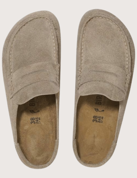 Birkenstock Mocassins Homme Naples Wrapped Suède Taupe - 7