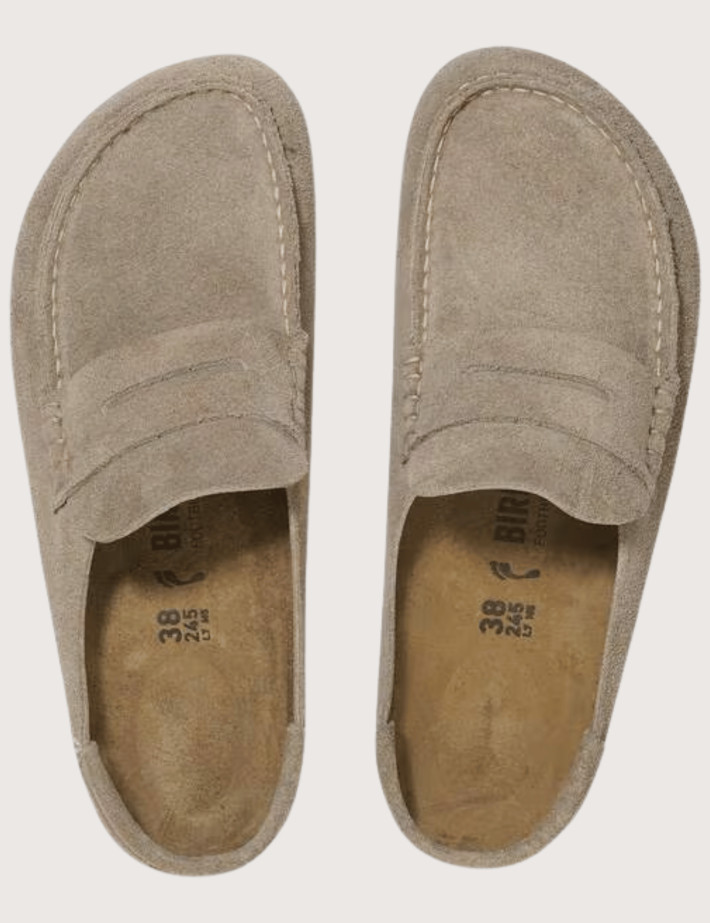 Birkenstock Mocassins Homme Naples Wrapped Suède Taupe - 7