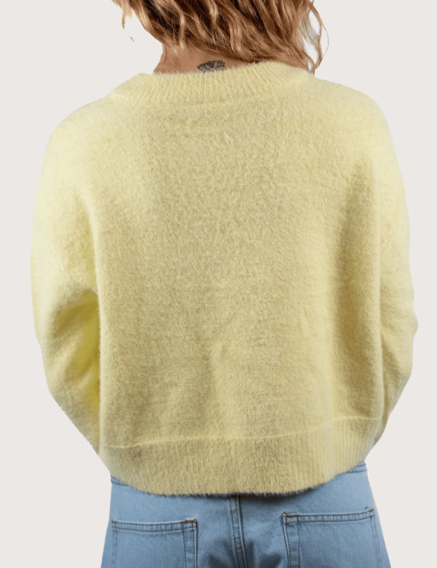 Natif Pull Femme en Maille Fine Bella Jaune - 2