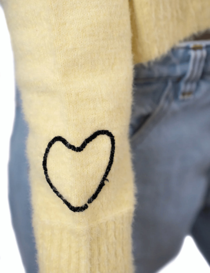 Natif Pull Femme en Maille Fine Bella Jaune - 3