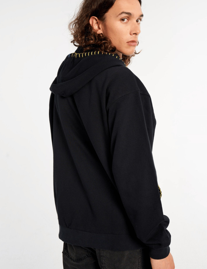 Eleven Paris Sweat à Capuche Mixte Cordons Colorés Moon Noir - 7