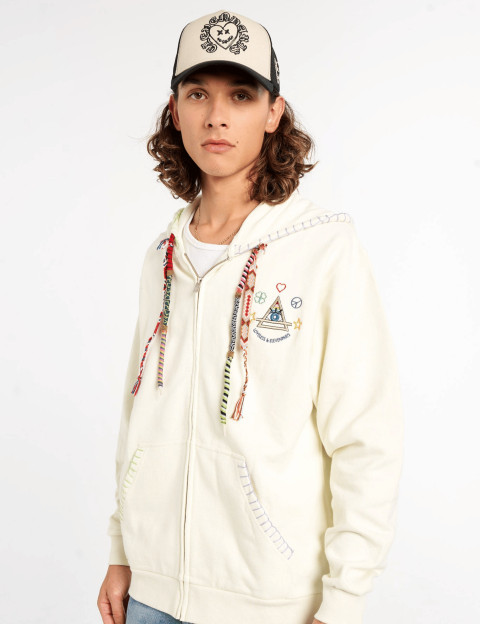 Eleven Paris Sweat à Capuche Mixte Cordons Colorés Moon Beige - 9