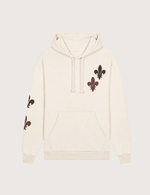Eleven Paris Sweat Mixte à Capuche Poncho Beige