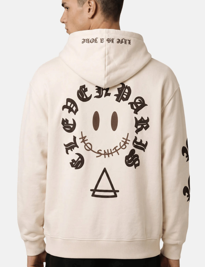 Eleven Paris Sweat Mixte à Capuche Poncho Beige - 3