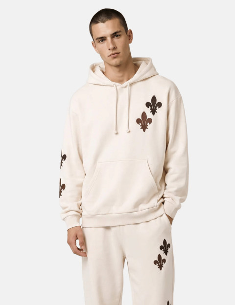 Eleven Paris Sweat Mixte à Capuche Poncho Beige - 5