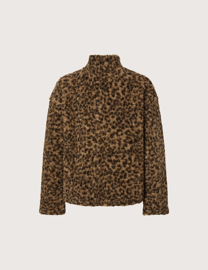 PIECES Veste Polaire Femme Katty Teddy Léopard - 5