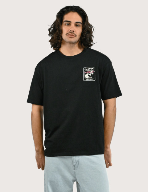 Natif T-Shirt Unisexe Manches Courtes Gameboy Paradise Noir