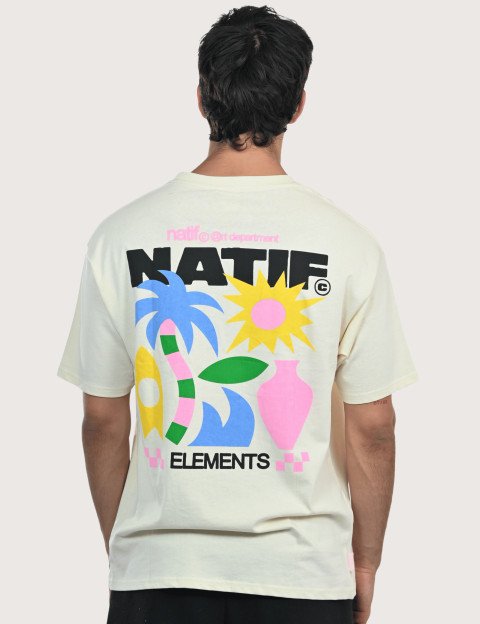 Natif T-shirt Unisexe Manches Courtes Elements 27 Crème - 2