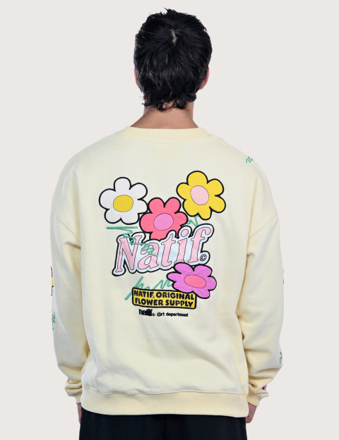 Natif Sweat Loose Unisexe Flower Supply Original Jaune - 2