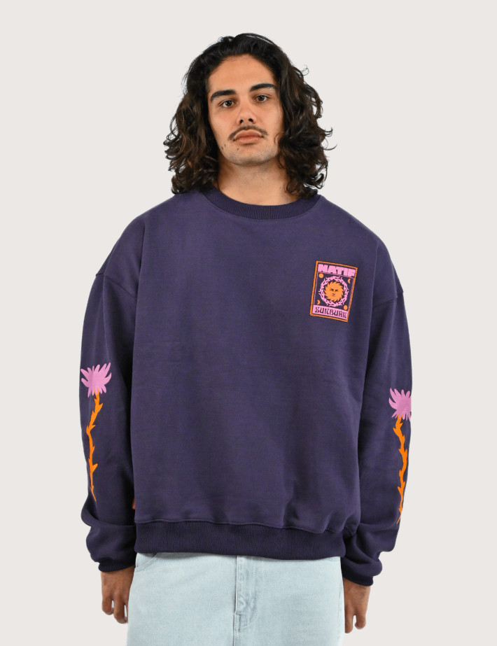Natif Sweat Loose Unisexe Sunburn Element Violet Foncé