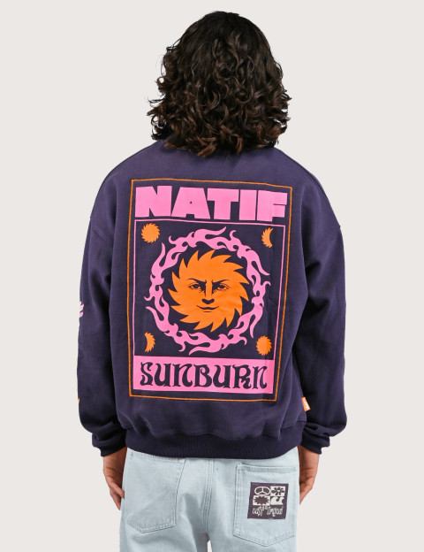 Natif Sweat Loose Unisexe Sunburn Element Violet Foncé - 2