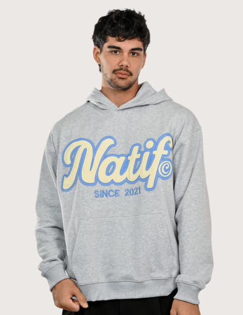 Natif Sweat Capuche Unisexe Logo Since 21 Gris Clair
