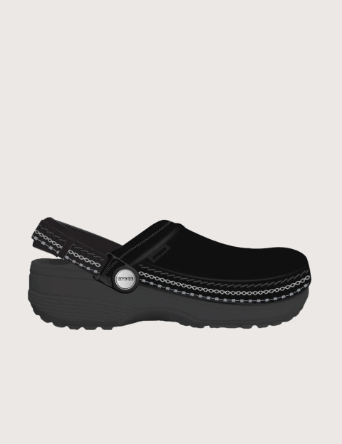 Crocs Sabots Suède Vegan Stitch Clog Noir