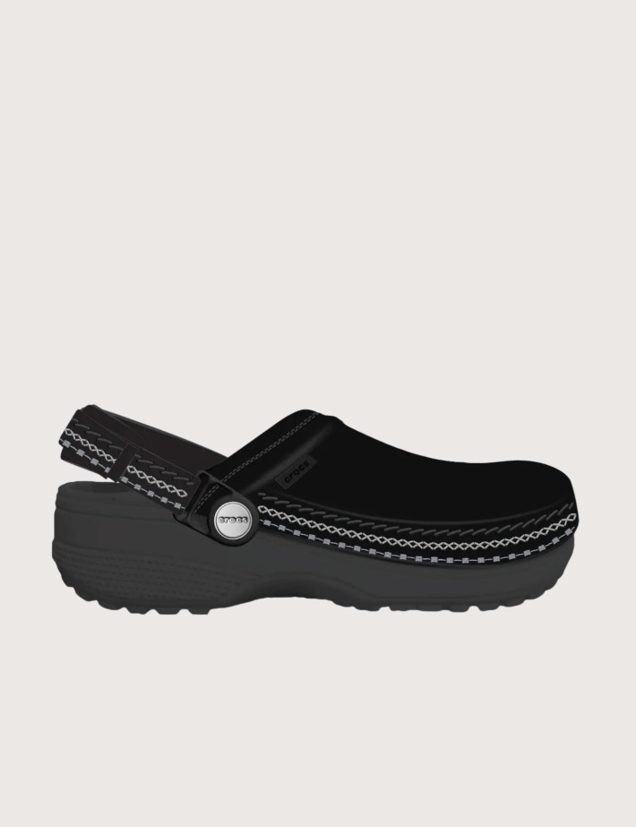 Crocs Sabots Suède Vegan Stitch Clog Noir