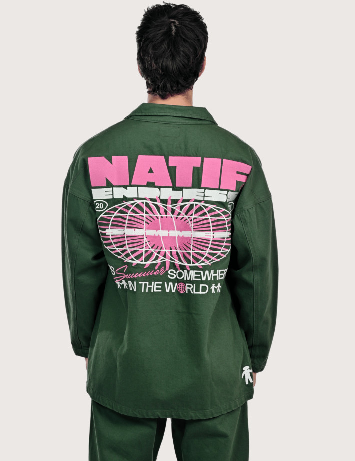 Natif Veste Unisexe Endless Summer Denim Kaki