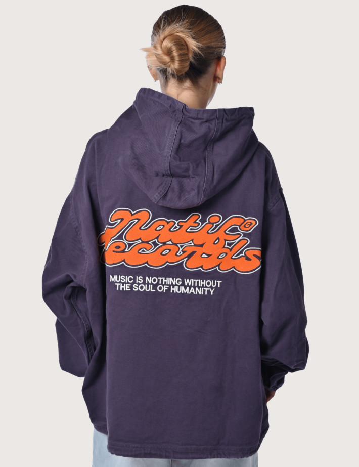 Natif Veste Poncho Unisexe Records Marine - 3