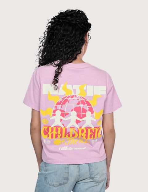 Natif T-Shirt Femme Manches Courtes Children Of The Sun Rose - 2
