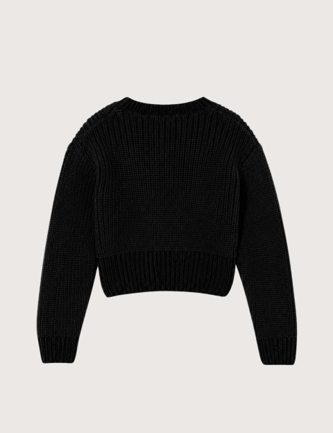 REPLAY Pull en Maille Cropped Enfant Noir C098 - 2