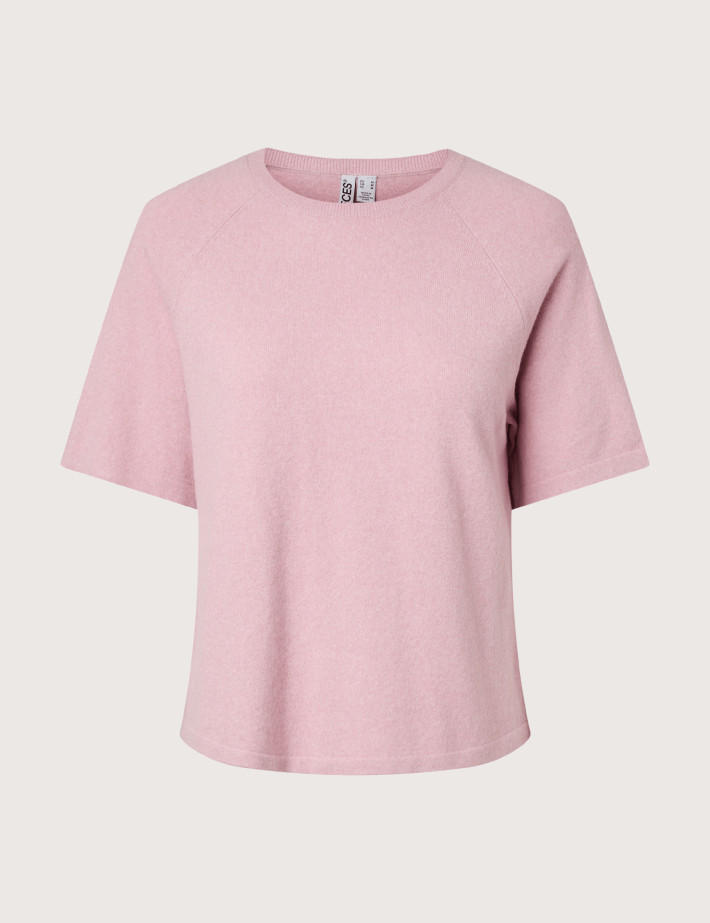 PIECES T-Shirt Manches Courtes Col Rond Bree Rose