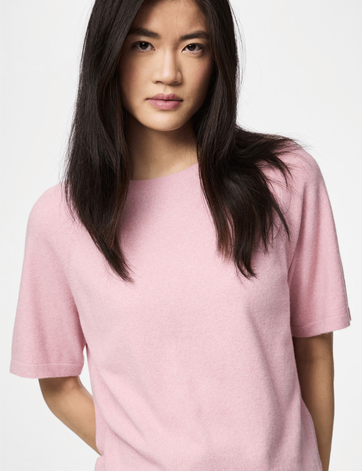 PIECES T-Shirt Manches Courtes Col Rond Bree Rose - 2