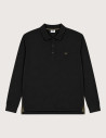 HBT BASICS PIQUE | ROCK Polo Bi-color Manches Longues Noir Homme