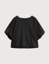IMPERIAL Sweat Femme Manches Ballon Satin Noir
