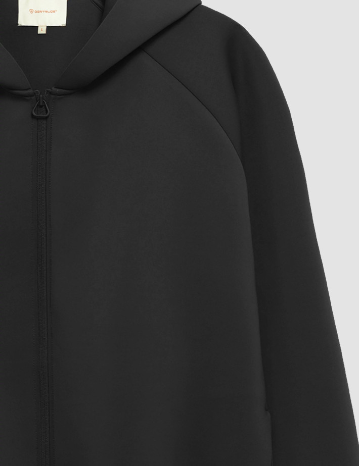 GERTRUDE Sweat Mixte à Capuche Zippé en Maille Scuba Melvin Noir - 2