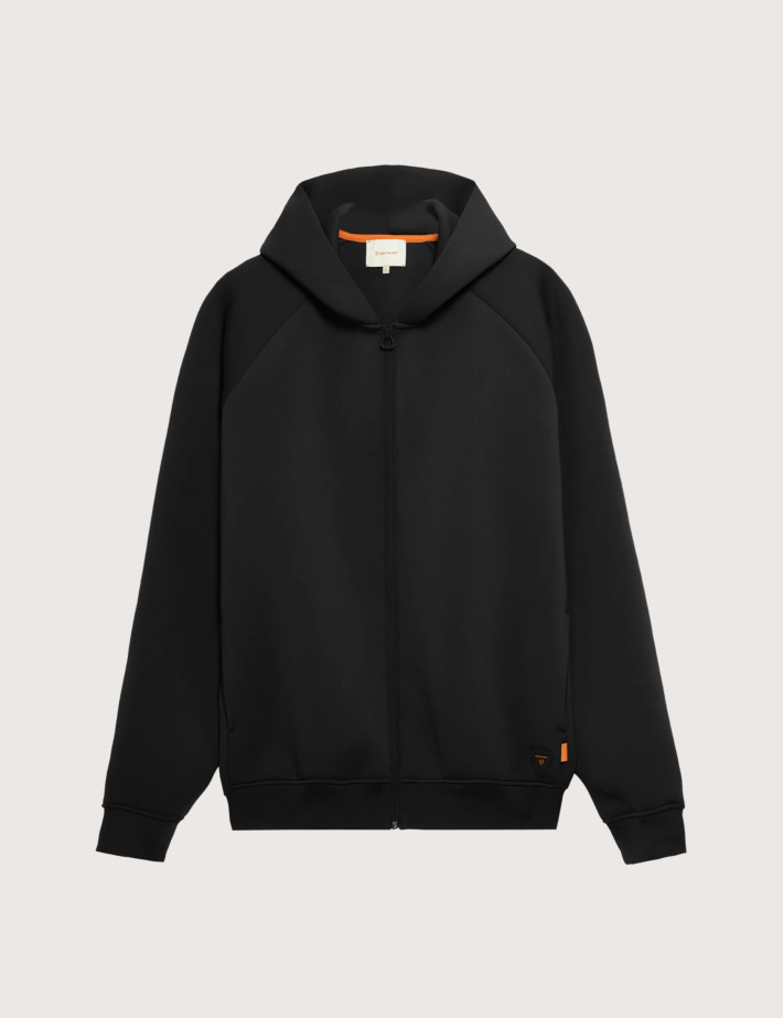 GERTRUDE Sweat Mixte à Capuche Zippé en Maille Scuba Melvin Noir