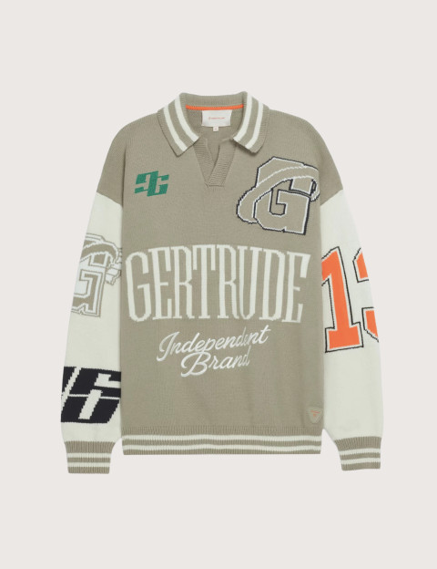 GERTRUDE Pull Polo Mixte Team Rudby Brooklyn Argile