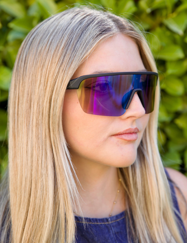 IYÜ Design Lunettes de Soleil Julian Noir Reflet Bleu - 6