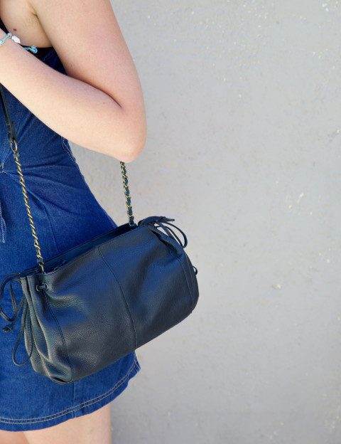 PIECES Sac à Main en Cuir Pihanna Noir - 4