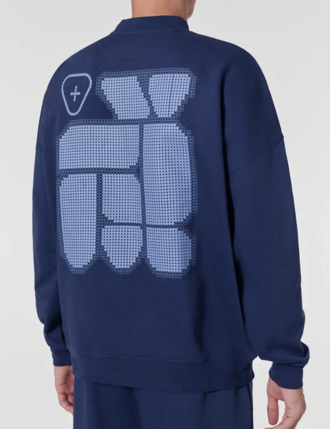 GERTRUDE Sweat Mixte Col Rond Ruben Geo Marine - 2
