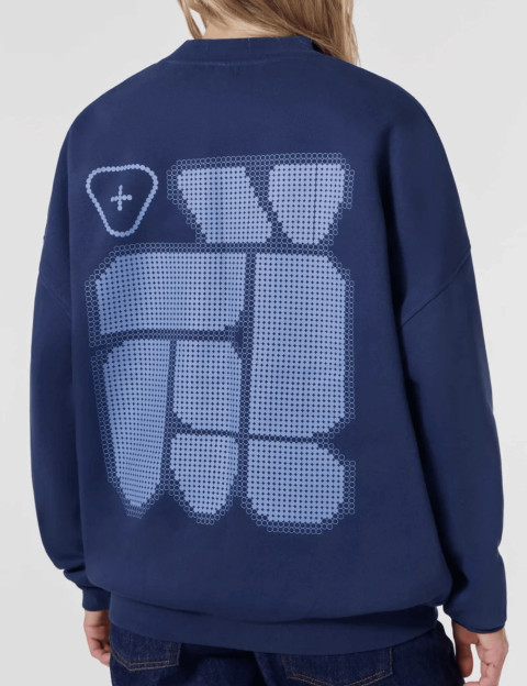 GERTRUDE Sweat Mixte Col Rond Ruben Geo Marine - 3