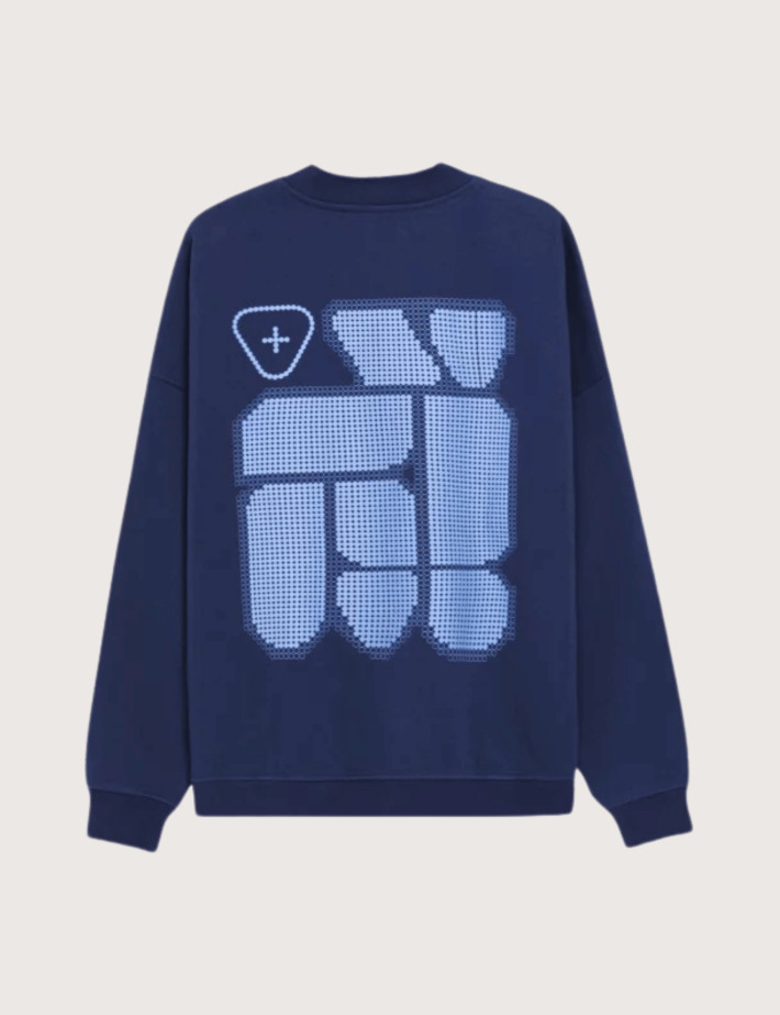 GERTRUDE Sweat Mixte Col Rond Ruben Geo Marine - 8