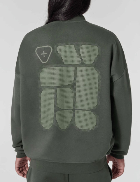 GERTRUDE Sweat Mixte Col Rond Ruben Geo Kaki - 2