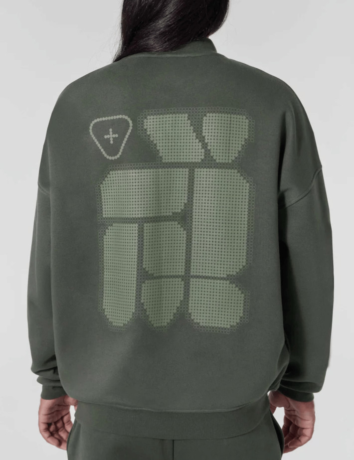 GERTRUDE Sweat Mixte Col Rond Ruben Geo Kaki - 2