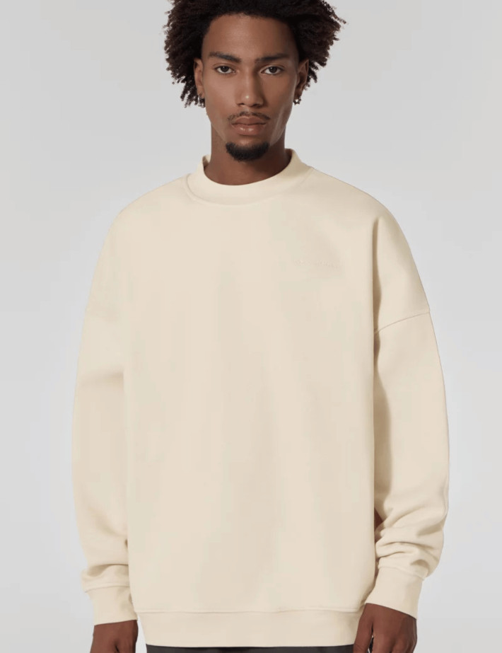 GERTRUDE Sweat Mixte Col Rond Ruben Geo Beige Latte - 6