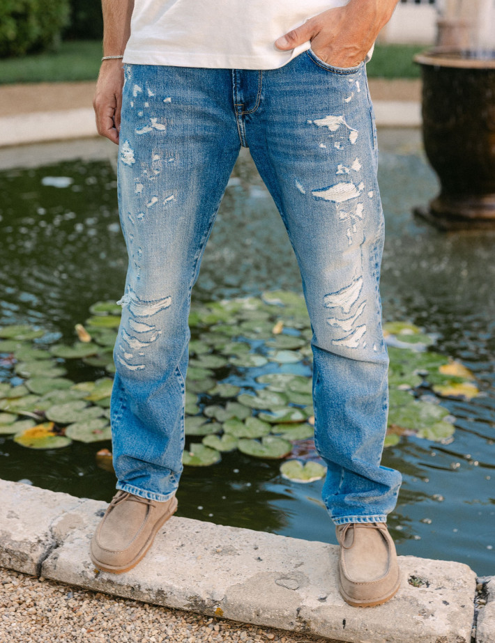 REPLAY Jean Homme Coupe Droite Aideen Clair C010 - 4