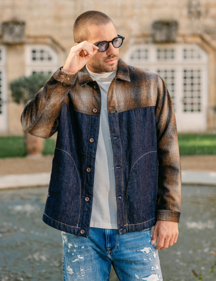 REPLAY Surchemise Homme Bi-Matière Denim C007 - 5