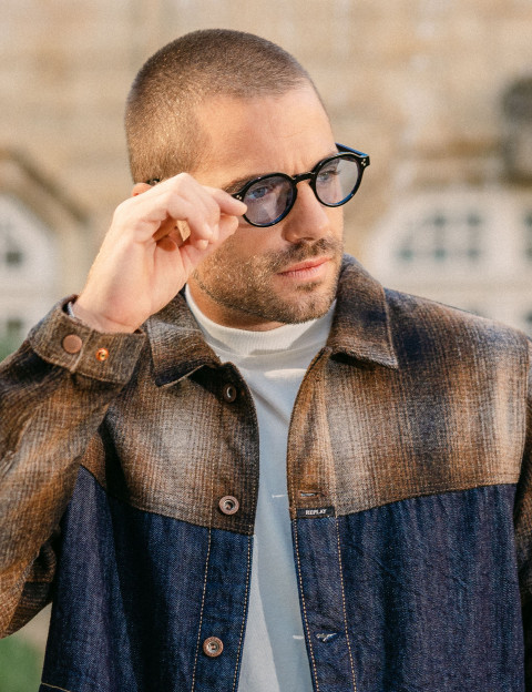 IYÜ Design Lunettes de Soleil Orso Noir Bleu - 7