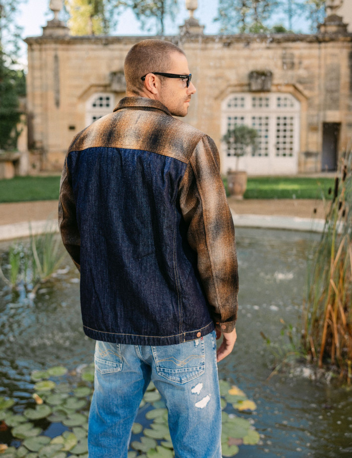 REPLAY Surchemise Homme Bi-Matière Denim C007 - 6