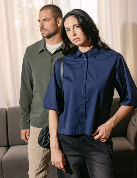 MOS MOSH Chemise Femme Manches 3/4 Vinita Marine - 5