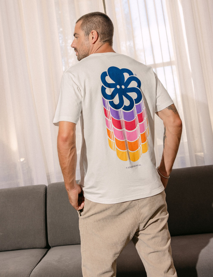 Jonsen Island T-Shirt Homme Manches Courtes Classic Maxi Colors Blanc