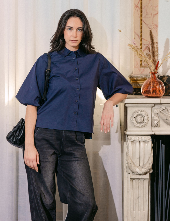 MOS MOSH Chemise Femme Manches 3/4 Vinita Marine - 6