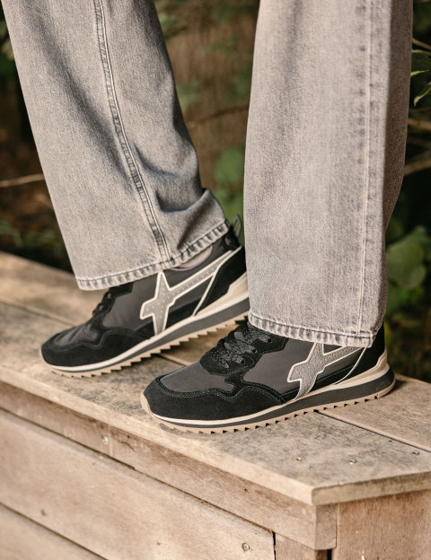 W6YZ Baskets Homme Jet M Suéde Nylon Noir Anthracite - 7