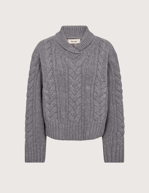 MOS MOSH Pull Femme Torsadé Godinaz Gris