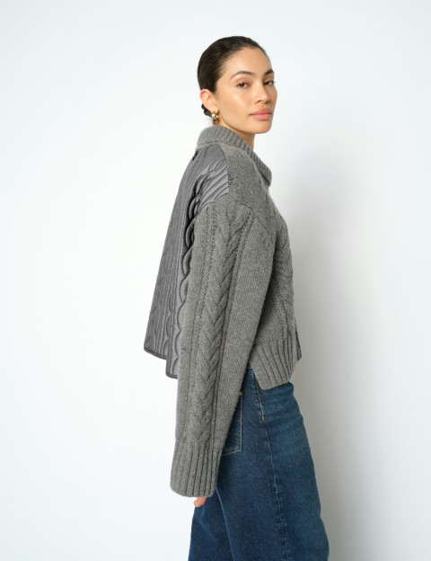 MOS MOSH Pull Femme Torsadé Godinaz Gris - 3